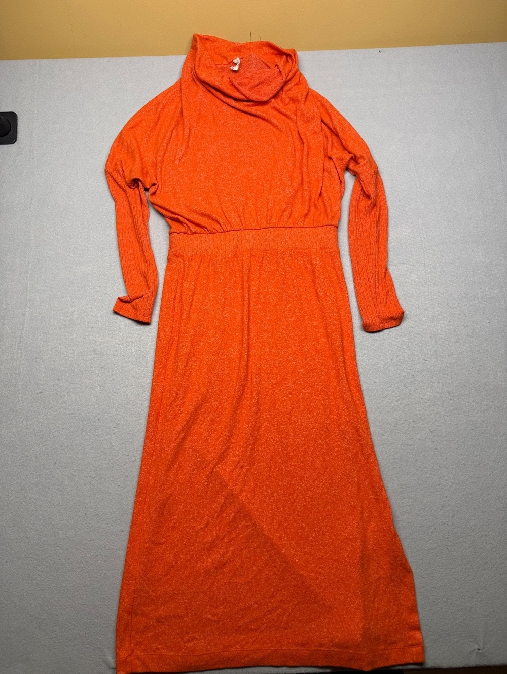 Anthropologie Orange Long Sleeve Turtleneck Maxi Dress Small